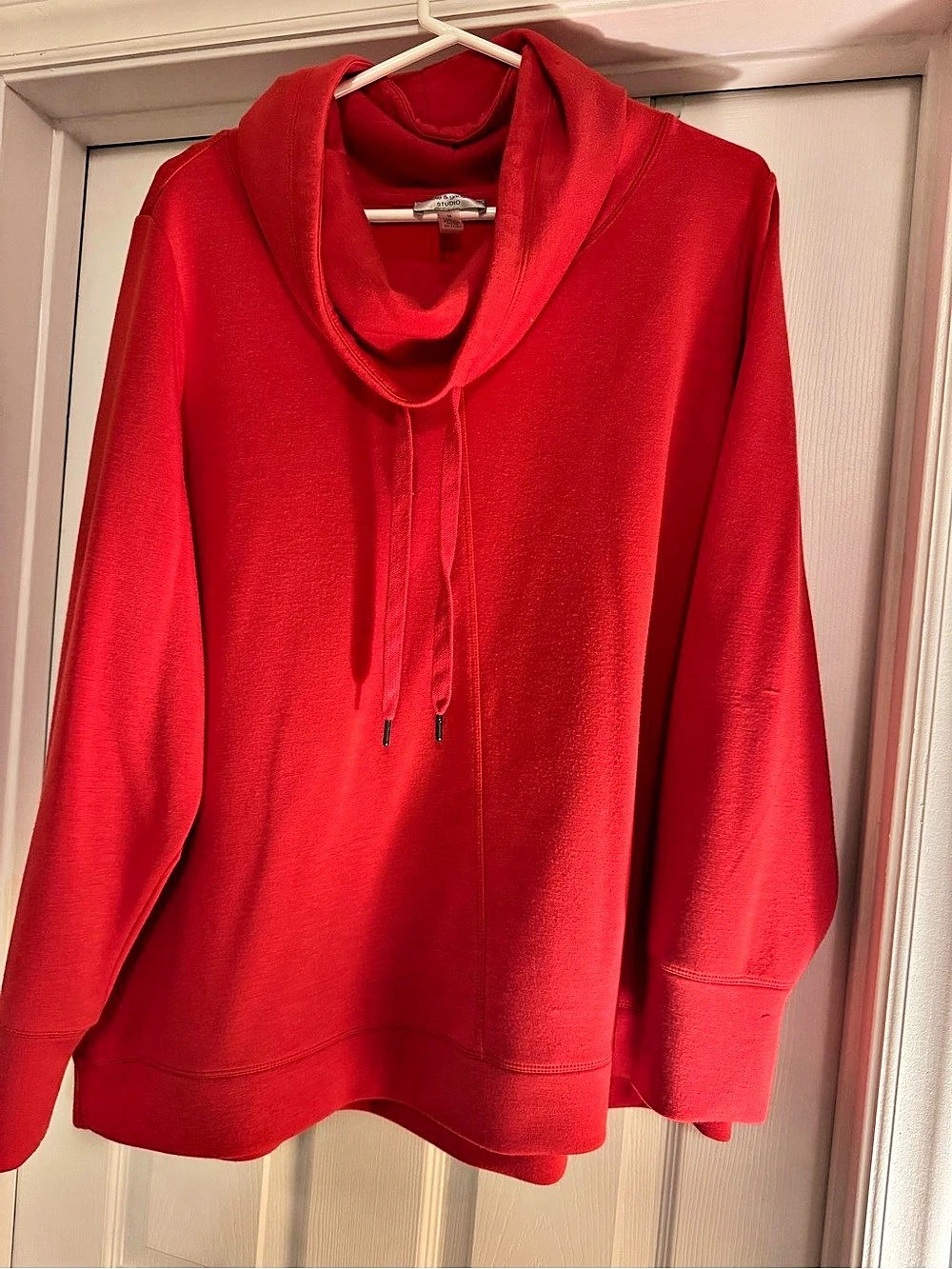 Red Cowl Neck Hoodie